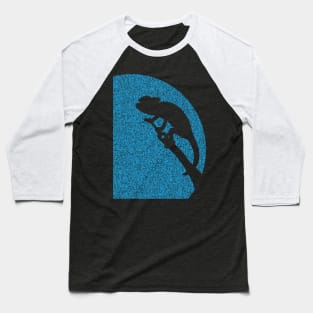 Minimalistic Chameleon Silouette on distressed Light blue moon Background Baseball T-Shirt